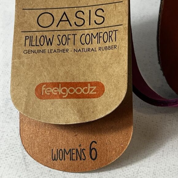 FEELGOODZ Womens Size 6 Summer Sandal Sling Back Pink Leather Thong Handmade New - Picture 8 of 9